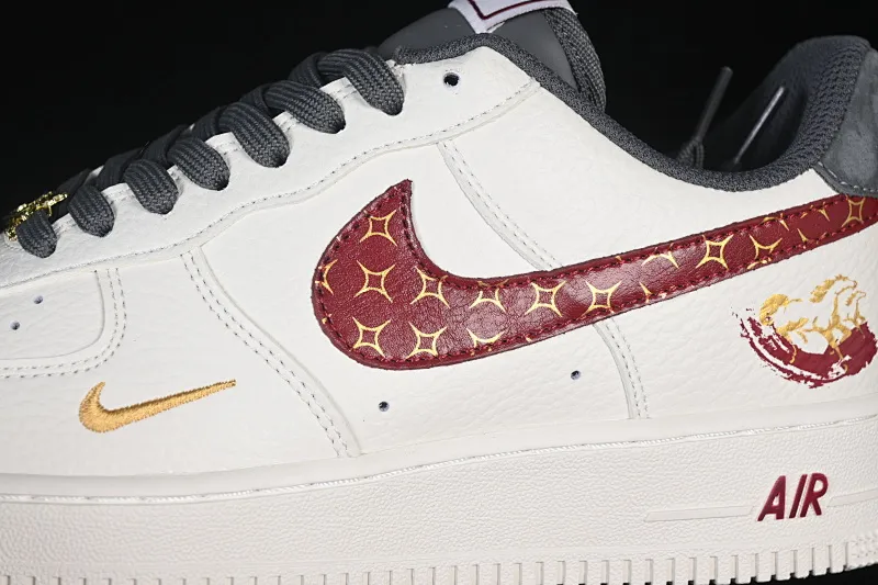 All categories Nk Air Force 1 Air Force series Nk Air Force 1 Low Air Force low-top Nike Air Force 1'07 Low Year of the Horse joint name Cloud white crimson gold Air Force 1 low-top casual sneakers NH0601-507